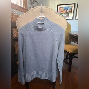 Kinross 4-ply Cashmere Plaited Mock Neck Sweater - Sz M